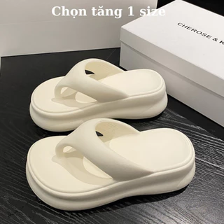 Dép tông xỏ ngón độn đế 6cm, dép xỏ ngón đi biển Đức Phúc chọn tăng 1 size