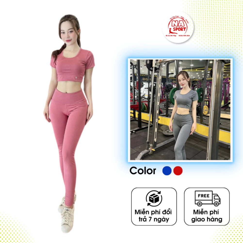 Bộ tập gym yoga aerobic nữ , bộ thể thao nữ , bộ cộc tay quần dài NT