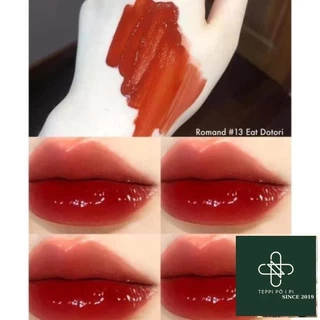 son romand bóng màu 13 đỏ nâu ánh cam (Romand Juicy Lasting Tint 13)