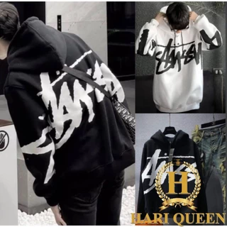 Áo hoodie nam nữ chất nỉ ngoại Sstussy chữ to in trước sau mẫu hottrend 2023 HARIQUEEN