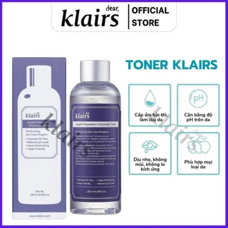 Toner dưỡng ẩm Klairs 180ml không mùi, dưỡng ẩm tức thì – Nước hoa hồng [Cam Kết Chính Hãng 100%]