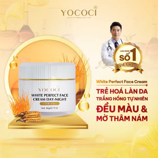 Kem dưỡng trắng Yococi trắng da mờ thâm sạm, nám ngừa lão hoá White Perfect Face Cream Day Night 20g