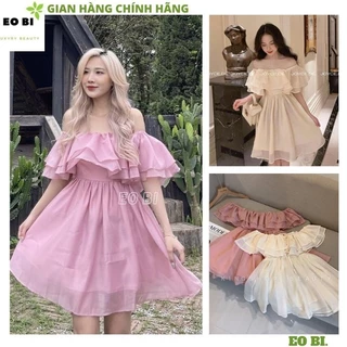 vhj Váy voan tơ 2 lớp trễ vai tay bồng kiểu dáng hàn quốc tiểu thư bánh bèo dễ thương ulzzang- EOBI hjh