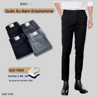 Quần Âu Nam Công Sở (4 màu) GRAYHOMME Dáng Ôm, Đứng Phom, Lịch Lãm, Co Giãn Nhẹ