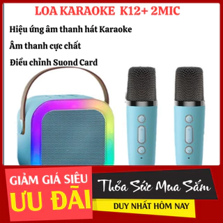 [khuyến mãi]  Loa hát Karaoke K12 + tặng kèm 02 mic hát không dây âm thanh cực chất bảo hành 12 tháng  [mới 100%]