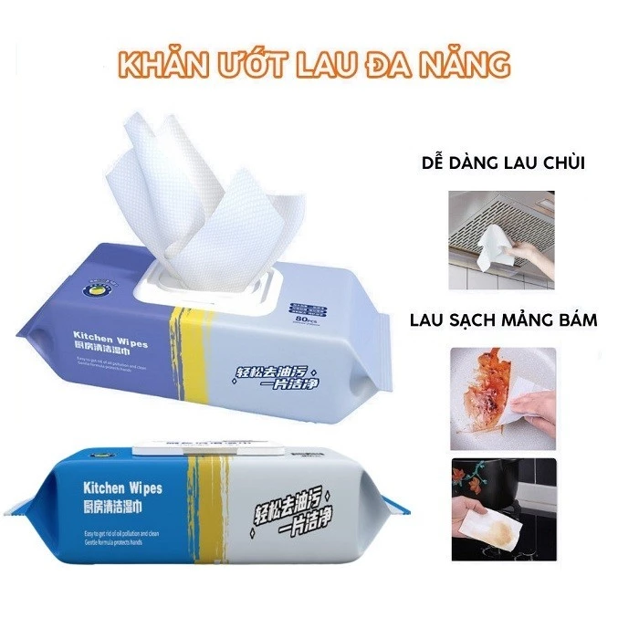 Khăn Ướt Lau Bếp Đa Năng Chuyên Dùng Vệ Sinh Vết Ố Dầu Mỡ, Cặn Bẩn Cứng Đầu Công Nghệ Hàn Quốc