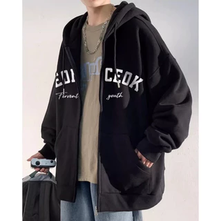 Áo khoác hoodie - áo khóa ngoài nỉ chữ REONCEOK dày dặn, mũ 2 lớp thân của áo 1 lớp phong thái hàn quốc