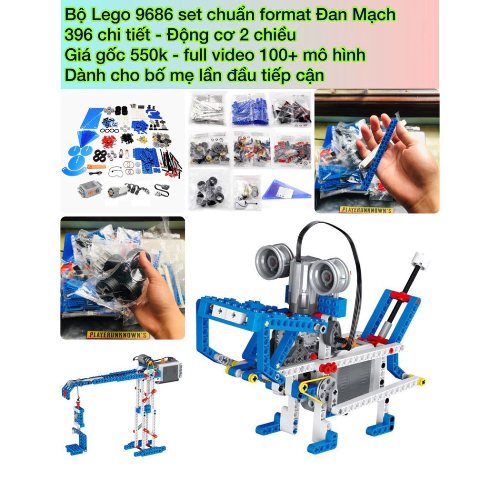 Bộ 9686 hướng dẫn Full 100+ Mẫu 396PCS dòng education technic đồ chơi trí tuệ cho bé 6+ Yojin