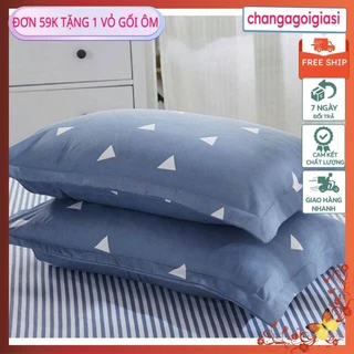 Vỏ gối nằm cotton poly kt 45x65cm,được chọn mẫu