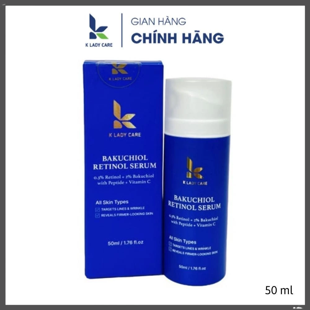 Serum Retinol bakuchiol 2% chống lão hóa, trắng da, mờ nám, tàn nhang 50ml K Lady Care [Mới]