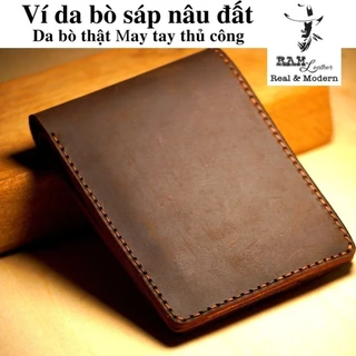 Ví Siêu bền da bò thật Handmade Da Bò RAM Leather V3 Dáng Ngang