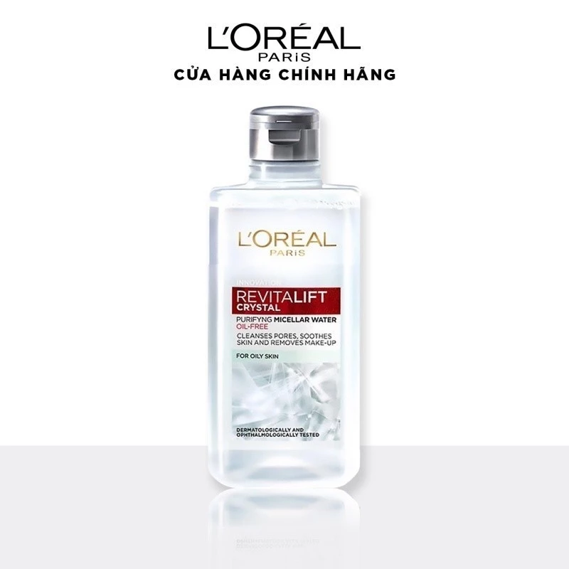 [Quà tặng không bán] Nước làm sạch và tẩy trang mềm mịn cho da dầu L'Oreal Paris Revitalift Crystal Micellar Water 95ml