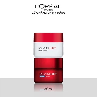 [Quà tặng không bán] Bộ kem dưỡng da chống lão hóa ngày và đêm L'Oreal Paris Revitalift 20ml x 2