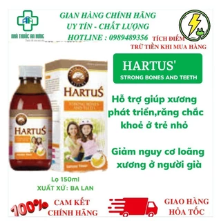 Siro Canxi Hartus - Bổ Sung Canxi, Vitamin D3,Vitain K Cho Bé Giúp Tăng Chiều Cao, Chắc Khỏe Xương (Chai 150ml) - HN