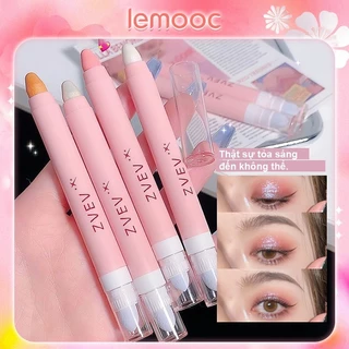 Hai trong một mờ Silkworm Pen Cao Glossy Glitter Eyeshadow Bút dạ quang không thấm nước lâu dài