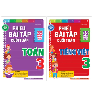 Sách Combo Phiếu Bài Tập Cuối Tuần Toán Và Tiếng Việt Lớp 3 - MGB