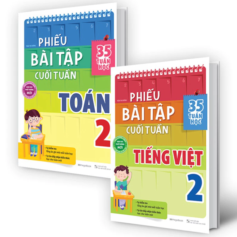 Sách Combo Phiếu Bài Tập Cuối Tuần Toán Và Tiếng Việt Lớp 2 - MGB