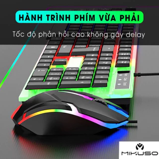 Bàn phím máy tính có dây gaming MIKUSO KB-C024 giả cơ chống nước led rgb chơi game làm việc văn phòng cho PC laptop