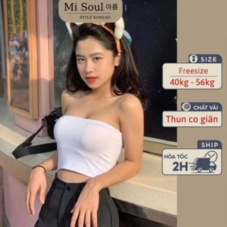 (30)Áo Quây MISOUL Không Đệm Thun Trơn, Áo Quây Croptop Nữ Dáng Ôm Trơn Không Dây 210 2 2