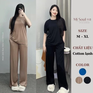 (22)Set Mặc Nhà Quần Dài Cotton Lạnh BigSize MiSoul, Bộ Cộc Tay Quần Dài Chất Siêu Mát BigSize 260 2 2