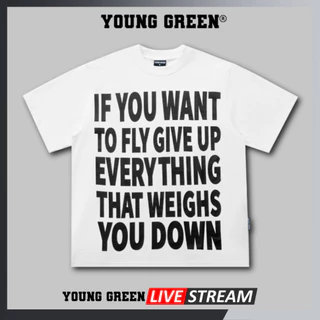 [YG LIVE] Áo Thun Young Green Text Cotton Cổ Tròn Unisex