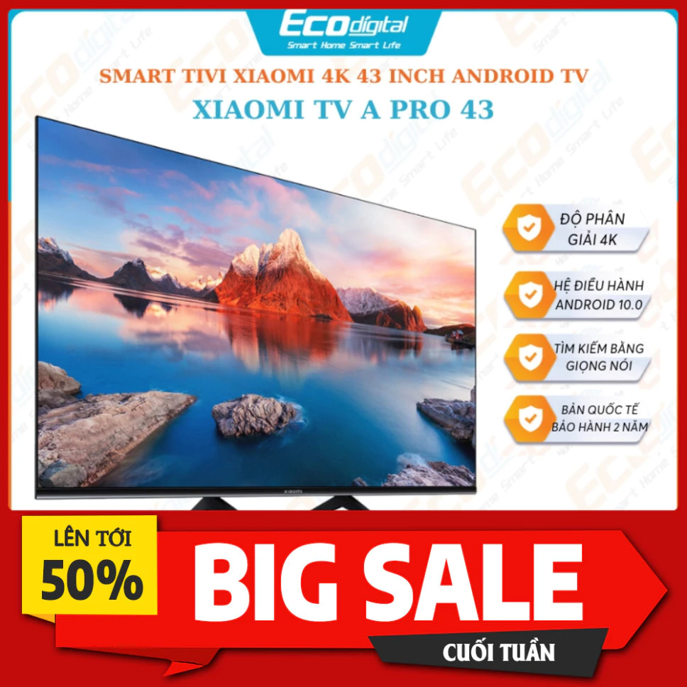 Tivi xiaomi 4k viền siêu mỏng smart tv A Pro 43 55 inch bản quốc tế bảo hành 24 tháng - chính hãng giá rẻ