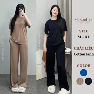 (22)Set Mặc Nhà Quần Dài Cotton Lạnh BigSize MiSoul, Bộ Cộc Tay Quần Dài Chất Siêu Mát BigSize 260 2 2 4