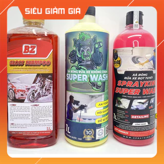 Nước rửa xe BZ Xà Bông Rửa Xe Bz , Sprayking Super Wash, Sprayking không chạm chai 1L [tách lẻ có HĐ nhập hãng]