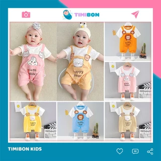 Quần Áo Trẻ Em Sơ Sinh Bộ Đồ Liền Thân In Hình Thú Chất Cotton Body Yếm Cho Bé Trai Bé Gái - [BDC22]