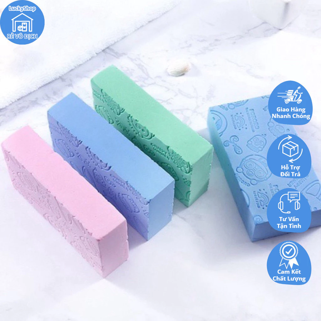 Bông tắm kỳ ghét, miếng tẩy tế bào chết, tạo bọt siêu sạch PORORO chuẩn Hàn Quốc