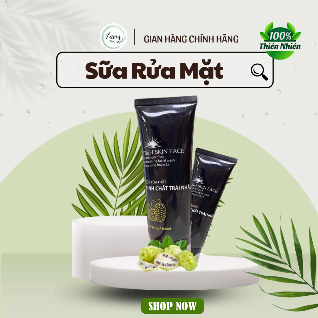 Sữa rửa mặt D&H SKIN FACE tinh chất trái nhàu sạch sâu, ngăn ngừa mụn, mềm da, cân bằng độ pH cho da, 100ml