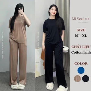 (22)Set Mặc Nhà Quần Dài Cotton Lạnh BigSize MiSoul, Bộ Cộc Tay Quần Dài Chất Siêu Mát BigSize 260 2 2 4 3