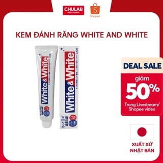 Kem Đánh Răng White & White Lion Làm Trắng Răng , Hơi Thở Thơm Mát 150g Nhật Bản Chulab Official