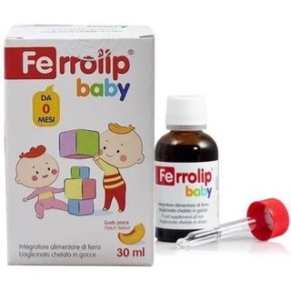 Sắt Ferrolip Baby dạng siro vị đào thơm ngon - Lọ 30 mL