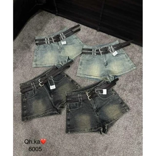 Quần Sooc Jeans ngắn kèm 2 đai, quần bò nữ dáng ngắn siêu tôn dáng hàng QCL1 siêu xinh N 70 HOT-HIT