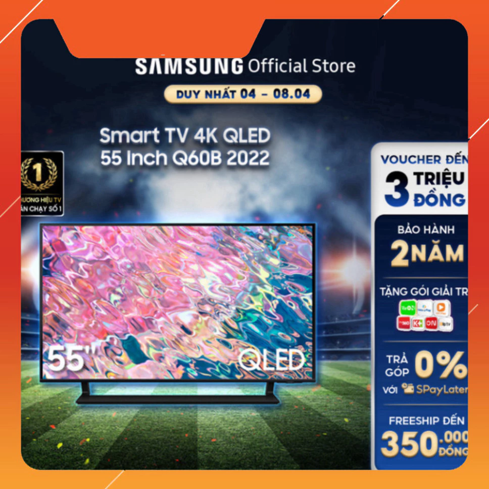 Smart TV Samsung 55 Inch 4K QLED QA55Q60BAKXXV 2022 - Miễn phí lắp đặt
