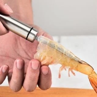 Dụng Cụ Bóc Vỏ Tôm 2 Đầu Thép Không Gỉ Tiện Dụng Dụng Cụ Lấy Chỉ Tôm 2 Đầu Mổ Cá Cạo Vảy Đa Năng