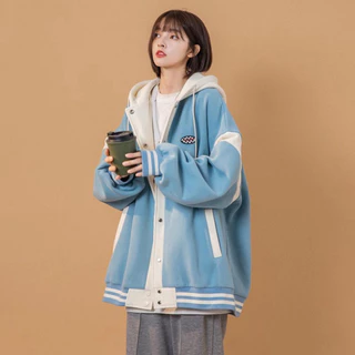 Áo Bomber Unisex - Áo khoác nỉ Hoodie mũ trùm đầu 2 lớp cúc bấm phong cách Hàn Quốc A01