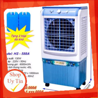 SALE -  QUẠT ĐIỀU HOÀ HƠI NƯỚC 45L HS-588A + TẶNG 2 ĐÁ KHÔ CÓ BÁNH XE (GIÁ TẬN XƯỞNG)  -  IB SHOP ĐẶT HÀNG