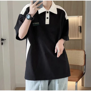 Áo Polo unisex phối logo SUUYY SUNLLNS trước ngực Áo cổ bẻ chất liệu cotton dệt tổ ong phong cách Hàn Quốc