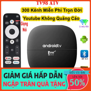 SIÊU RẺ-  Android TV Box TV98 Giọng Nói + 300 Kênh Miễn Phí Tiếng Việt Hát Karaoke Xem Phim Xem Bóng Đá  -  IB XÁC NHẬN 