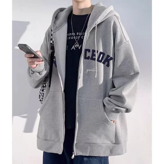 Áo khoác hoodie - áo khoác bên ngoài nỉ chữ REONCEOK dày dặn, mũ 2 lớp thân của áo 1 lớp phong thái hàn quốc