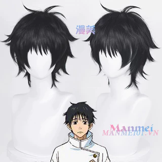 【100% Manmei】 Okkotsu Yuta Tóc giả Wig Jujutsu Kaisen Cosplay Phù Hợp Với Kích Thước Đầu 50-60cm