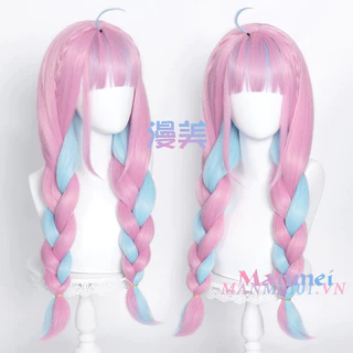 【100% Manmei】 Minato Aqua Tóc giả Wig Hololive Cosplay Phù hợp với kích thước đầu 50-60cm