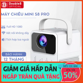 SIÊU RẺ-  Máy Chiếu Mini S8 PRO Full HD Kết Nối Xem TV, NetFlix, Youtube Trực Tiếp, Kết Nối Điện Thoại Không Dây, Usb  -