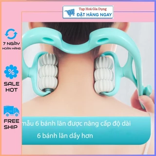 Dụng Cụ Mát Xa Cổ / Vai 6 Con Lăn Cầm Tay Giúp Giảm Áp Lực Tiện Dụng,massage cổ vai gáy, chăm sóc sức khoẻ