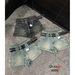 [ HOT ] Quần Sooc Jeans Nữ, Quần Bò Nữ Dáng Ngắn Kèm 2 Đai Siêu Tôn Dáng Hàng QCL1 N70