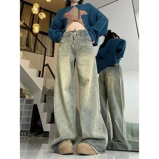 [ HOT ] Quần Jeans Nữ, Quần Jeans Ống Suông Tua Rua Siêu Cá Tính N61