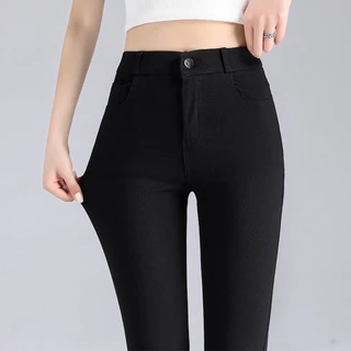 Quần tregging nữ cạp cao dáng ôm bó legging chất vải UMI hàn ko bai, không xù, không cắn chỉ vải dày dặn