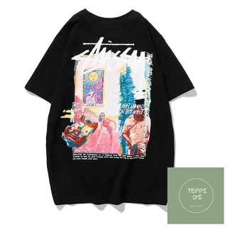 Áo Thun Tay Ngắn Stussy Nam Và Nữ From Rộng Logo In Sắc Nét Chất Liệu Vải Cotton 100% Co Giãn Thoáng Mát